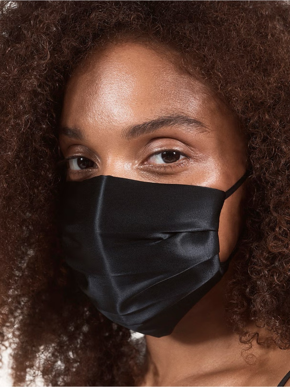 slip Silk Unisex Black Reusable Face Covering OS